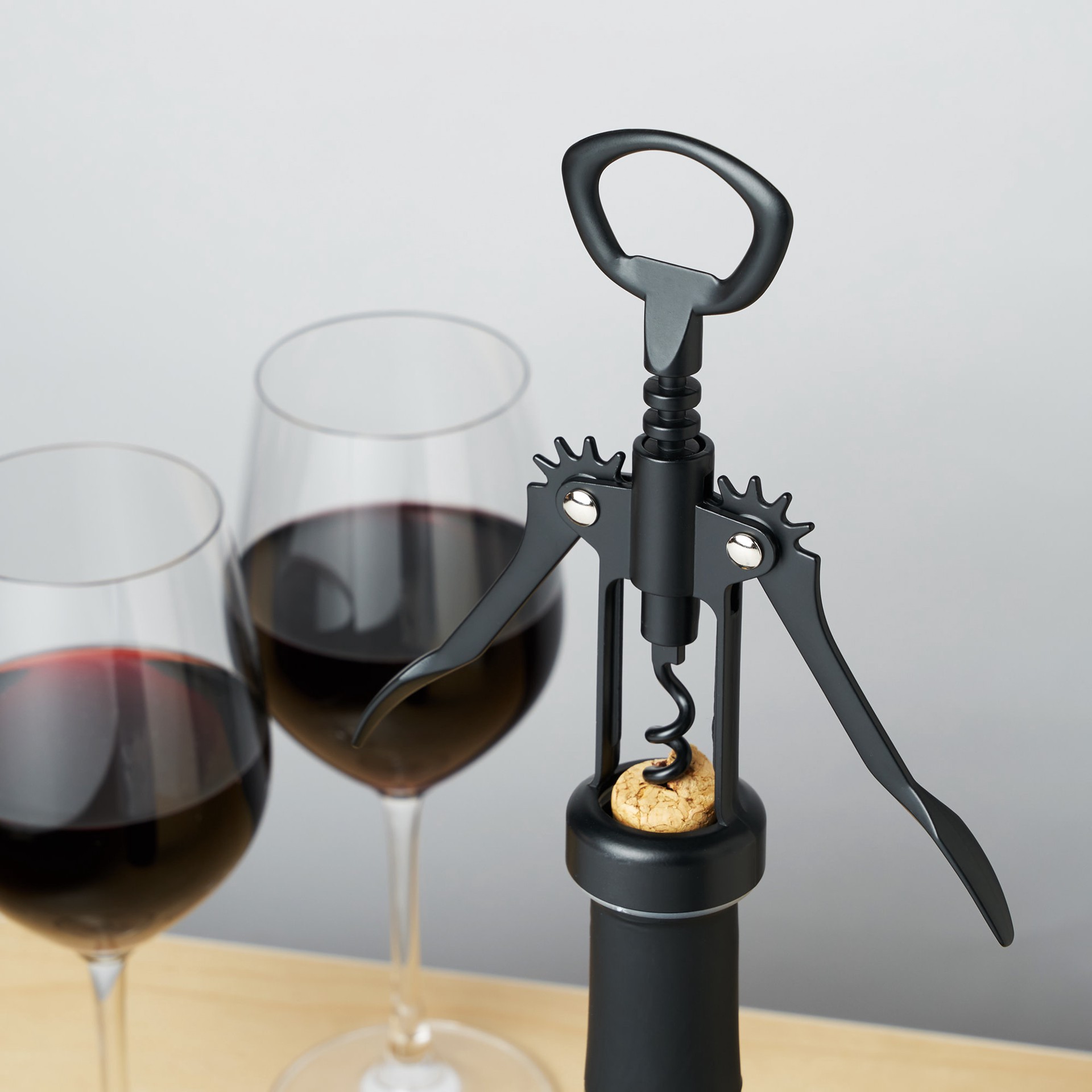 slide 4 of 5, True Soar Matte Black Winged Corkscrew, Self Centering Worm, Bottle Opener, 1 ct