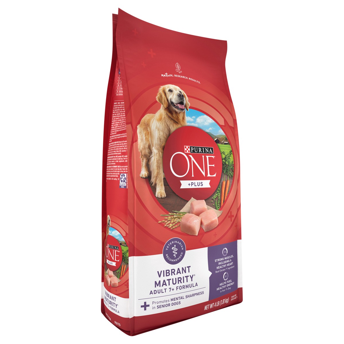 slide 8 of 9, ONE Purina ONE High Protein Dry Senior Dog Food Plus Vibrant Maturity Adult 7 Plus Formula, 4 lb