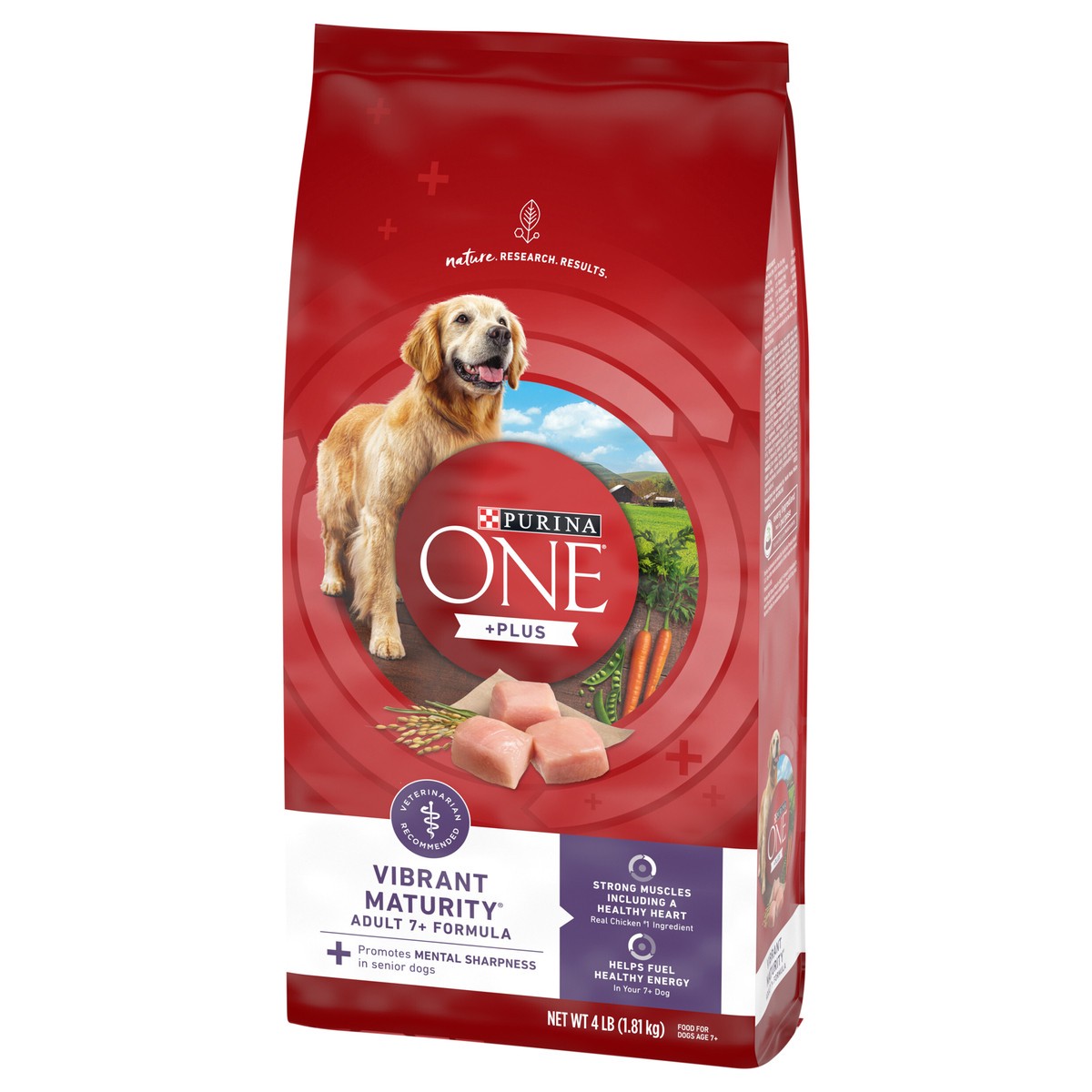 slide 5 of 9, ONE Purina ONE High Protein Dry Senior Dog Food Plus Vibrant Maturity Adult 7 Plus Formula, 4 lb