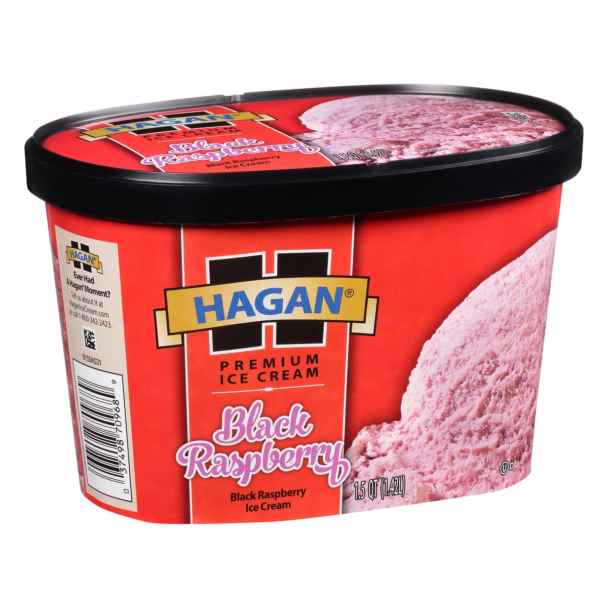 slide 2 of 10, Hagan Premium Black Raspberry Ice Cream 1.5 qt, 1.5 qt