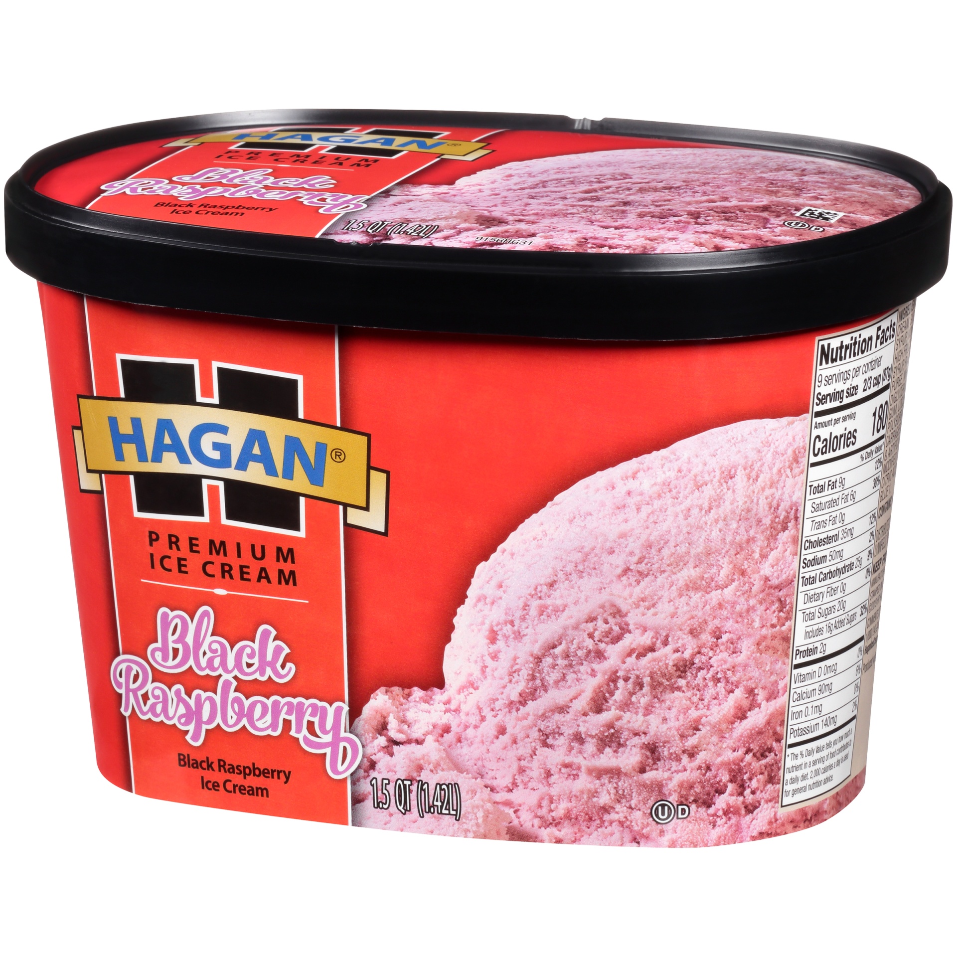 slide 3 of 7, Hagan Black Raspberry Premium Ice Cream, 1.5 qt
