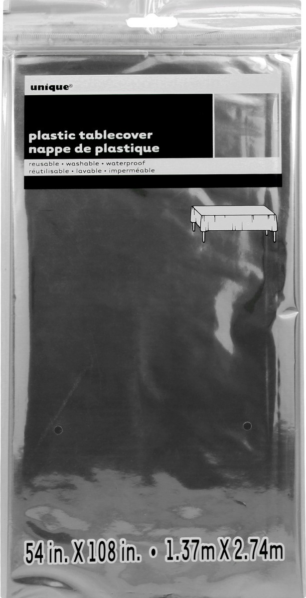 slide 1 of 6, Unique Gold Plastic Tablecover 1 ea, 1 ct