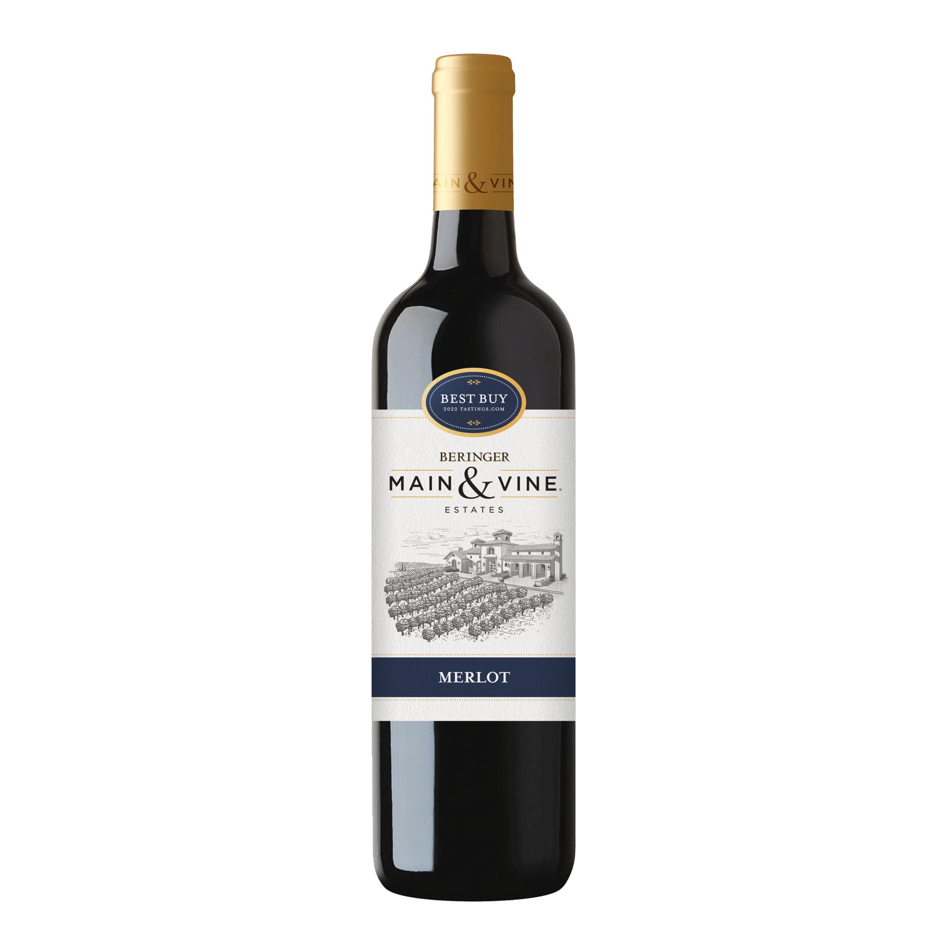 slide 1 of 1, Beringer Main & Vine Merlot, Red Wine, 750ml, 750 ml