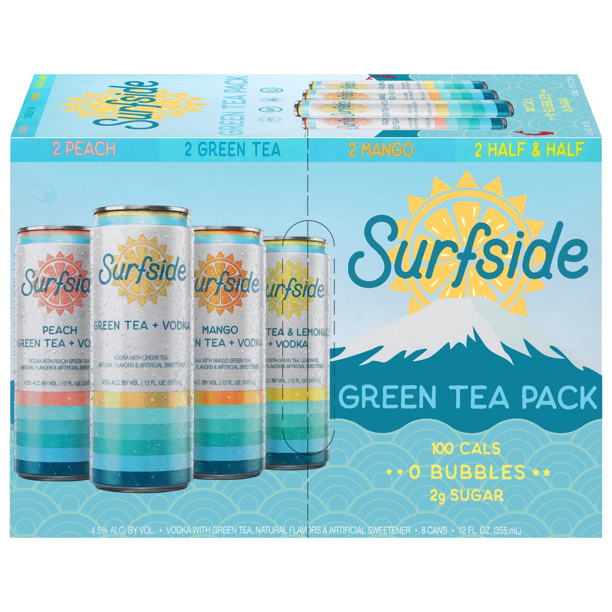 slide 1 of 12, Surfside Assorted Vodka Green Tea Pack - 8 x 12 fl oz Cans, 8 ct