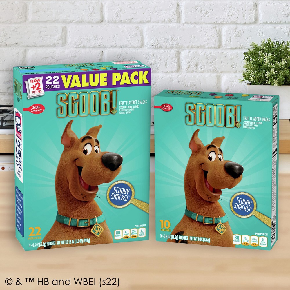 slide 4 of 7, Betty Crocker Scooby Doo Fruit Flavored Snacks, Treat Pouches, Gluten Free Snack, Value Pack, 22 Ct, 17.6 oz, 22 ct
