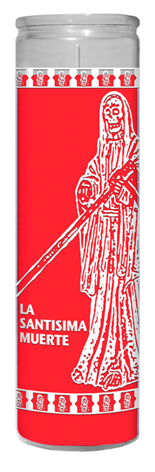 slide 1 of 1, St. Jude Santisima Muerte Red Wax, 8.25 in