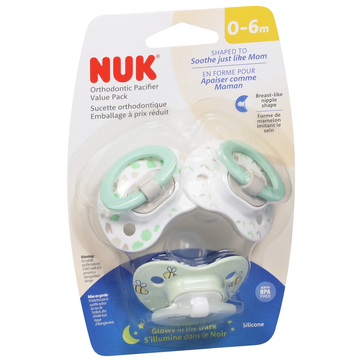 slide 8 of 11, NUK 0-6 m Orthodontic Pacifiers Value Pack 3 ea, 1 ct