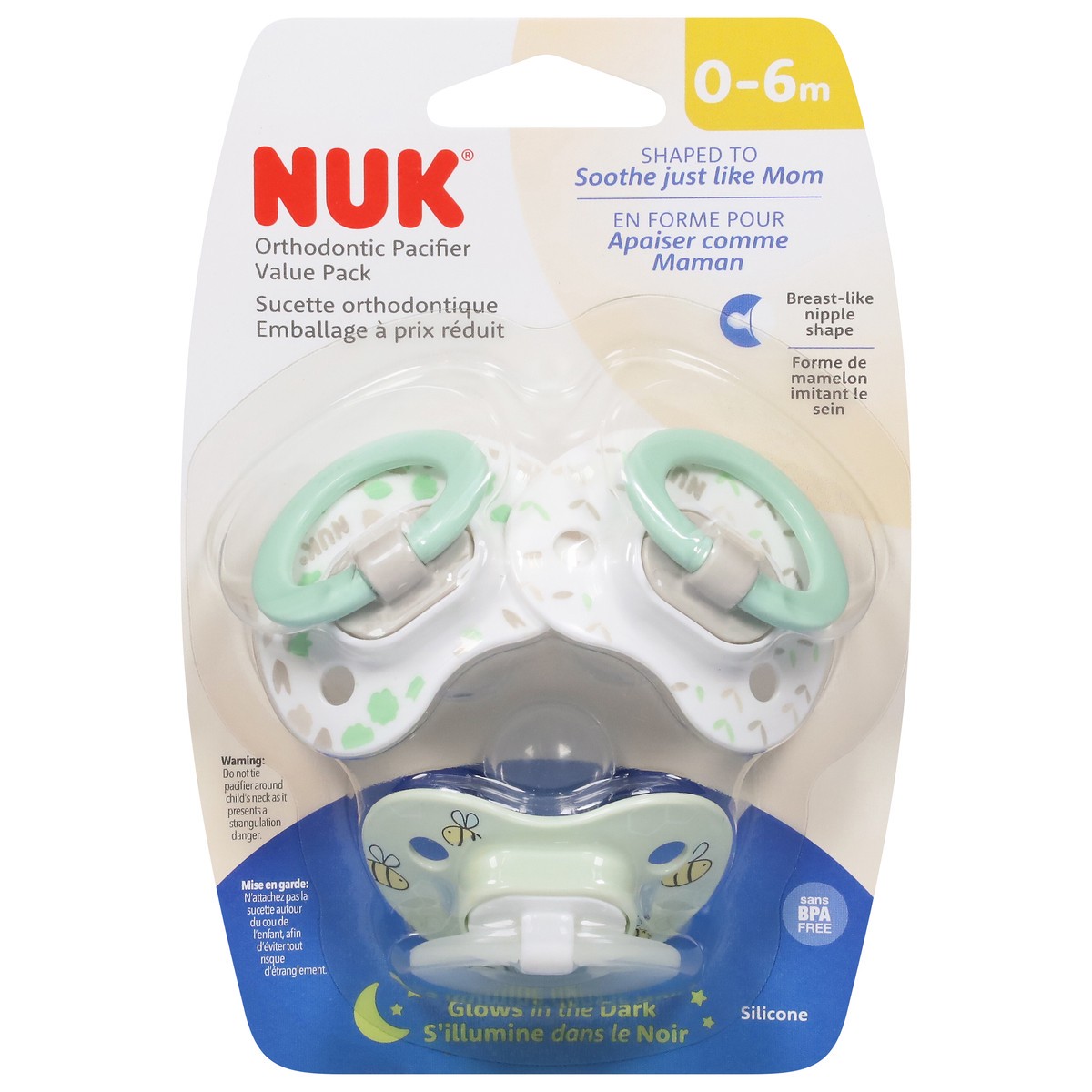 slide 1 of 11, NUK 0-6 m Orthodontic Pacifiers Value Pack 3 ea, 1 ct