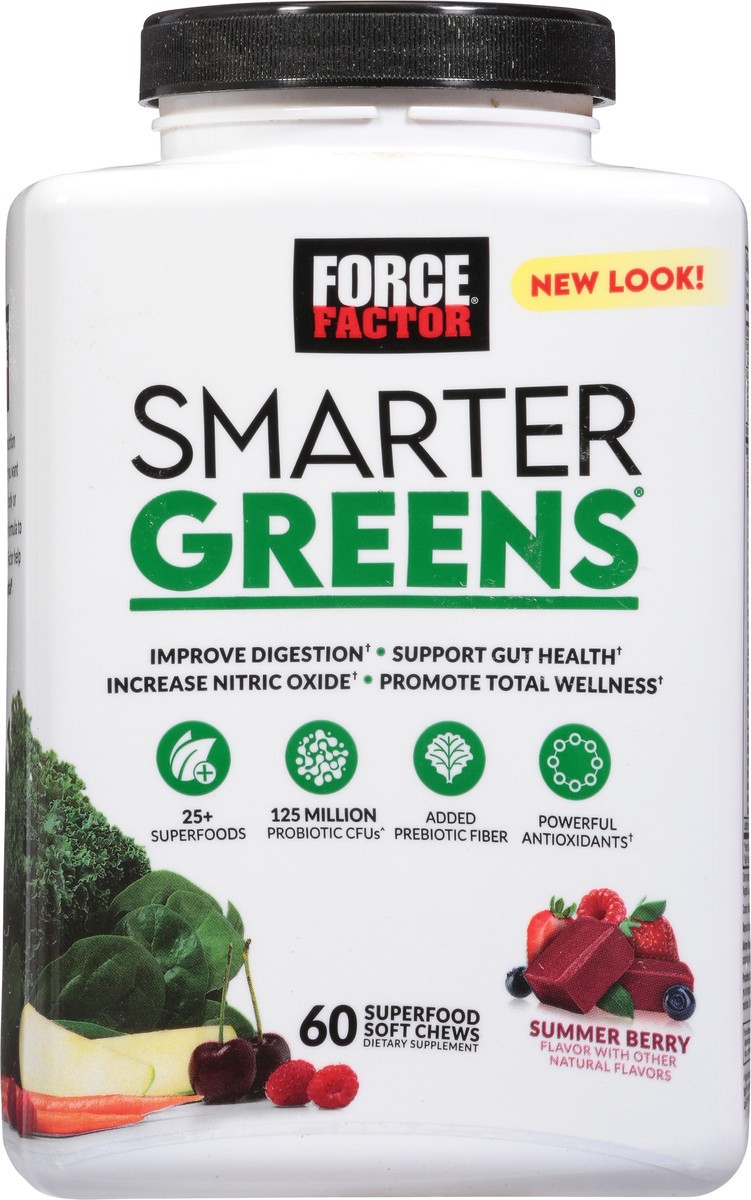 slide 13 of 14, Force Factor Summer Berry Smarter Greens 60 Soft Chews, 60 ct