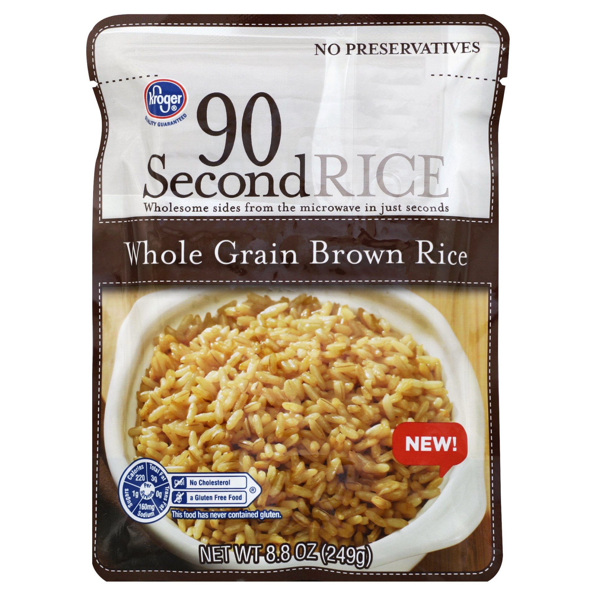 slide 1 of 1, Kroger 90 Second Whole Grain Brown Rice, 8.8 oz