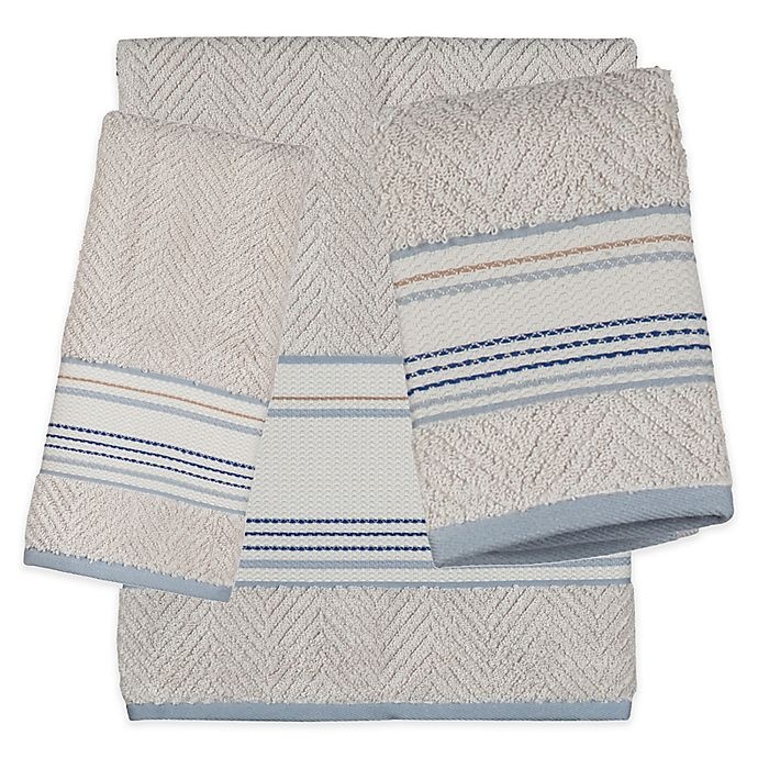 slide 1 of 1, Creative Bath Ticking Stripe Hand Towel, 1 ct