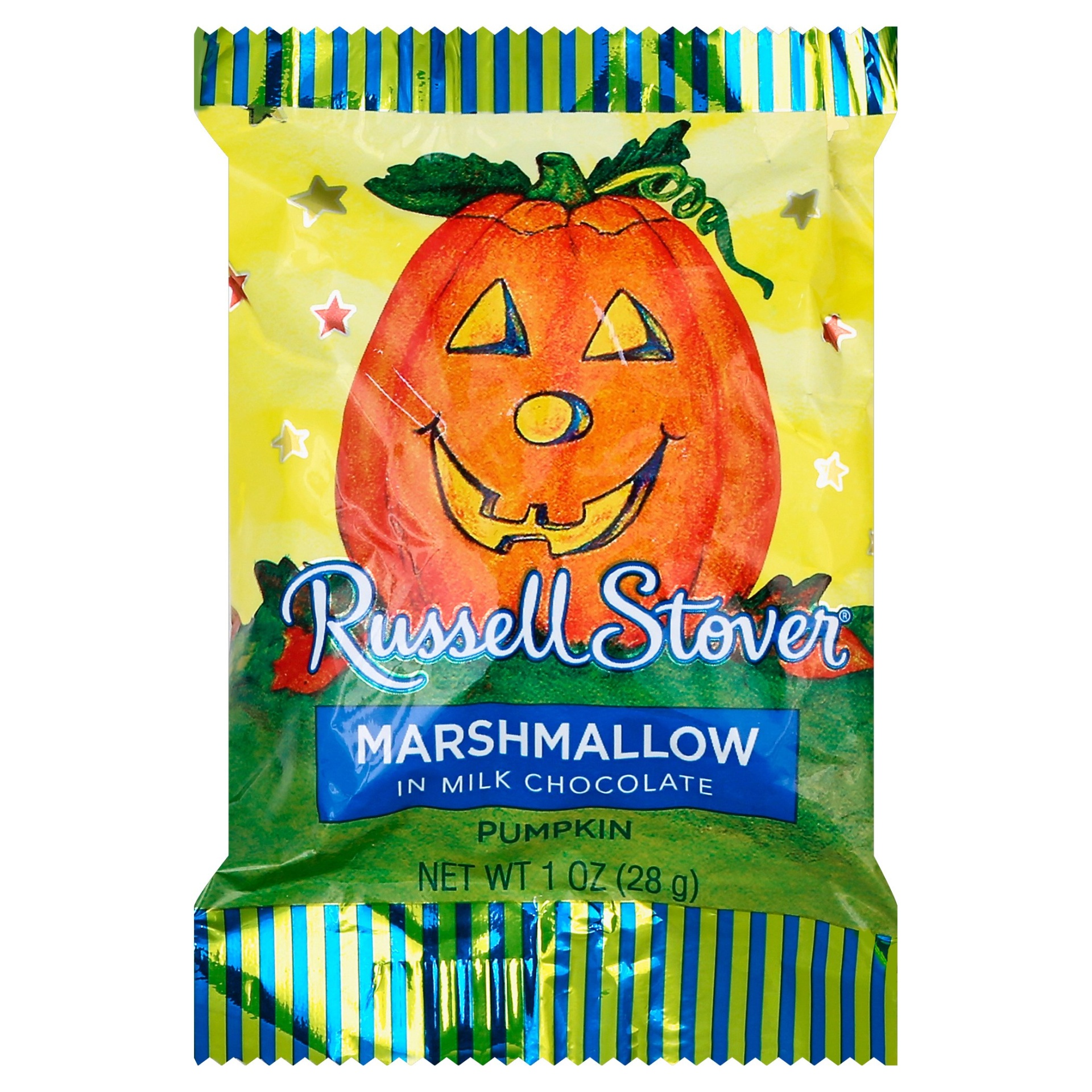 slide 1 of 2, Russell Stover Marshmallow Pumpkin, Covered In Milk Chocolate, 1 oz