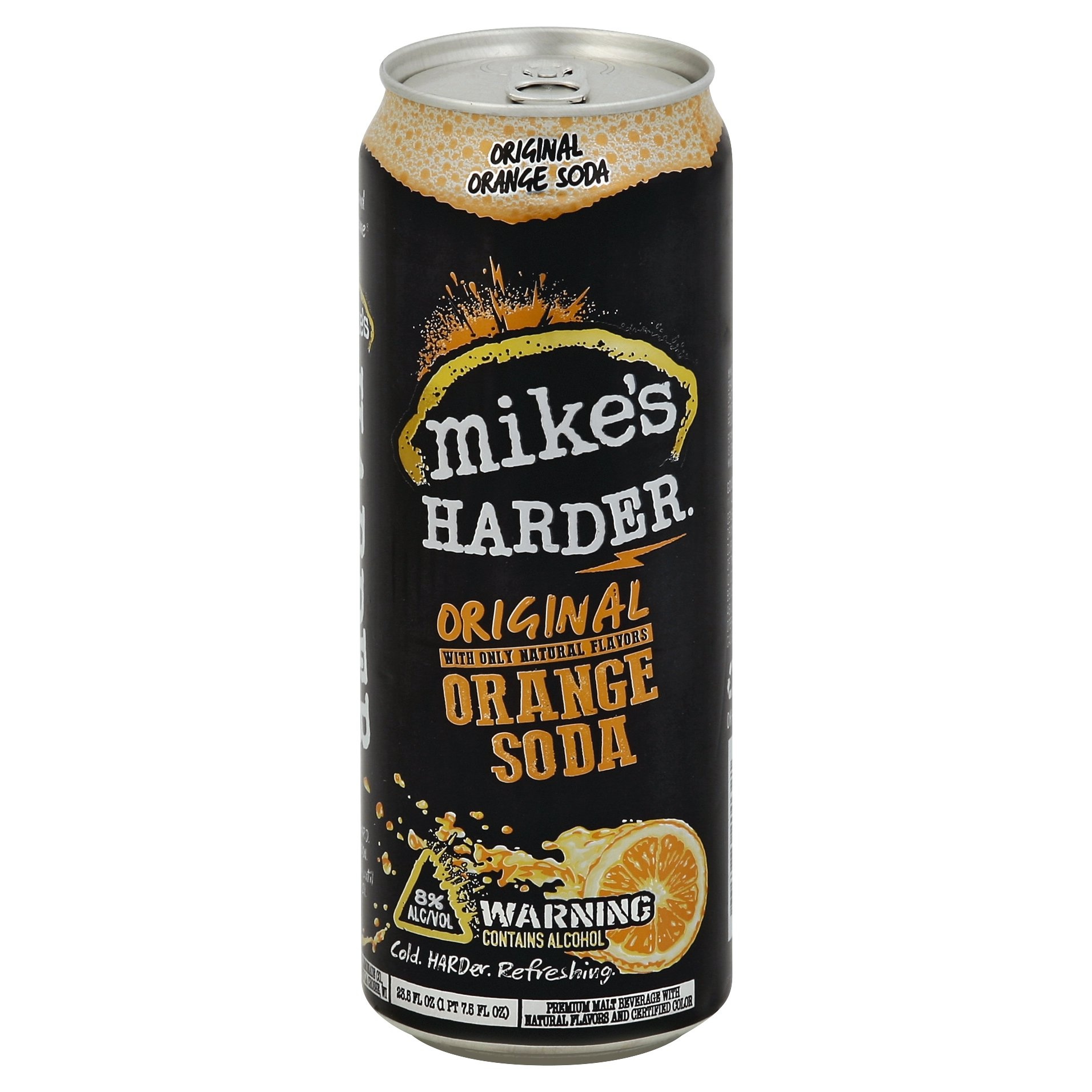 slide 1 of 1, Mike's Hard Harder Orange Soda, 23.5 oz can