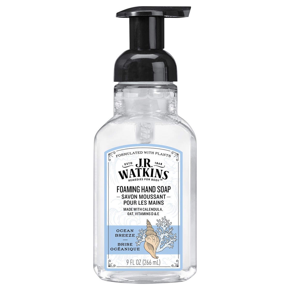 slide 1 of 9, J.R. Watkins Hand Soap, Foaming, 9 Fl Oz, Ocean Breeze, 9 fl oz