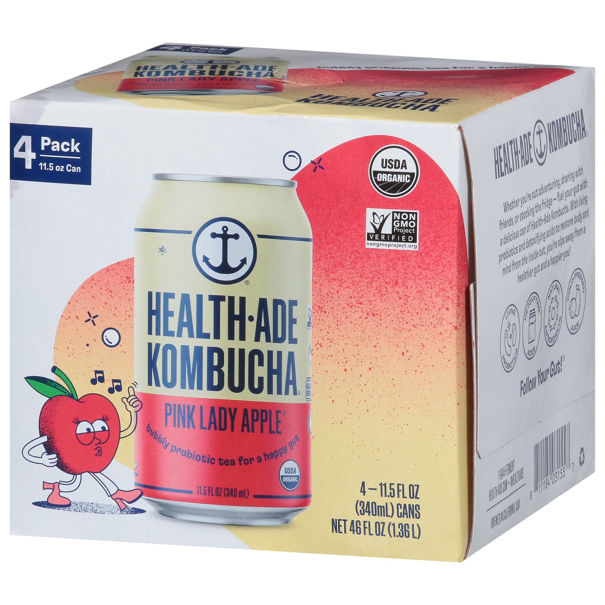 slide 2 of 9, Health-Ade Health Ade Kombucha- Pink Lady Apple- 4 ct, 4 ct