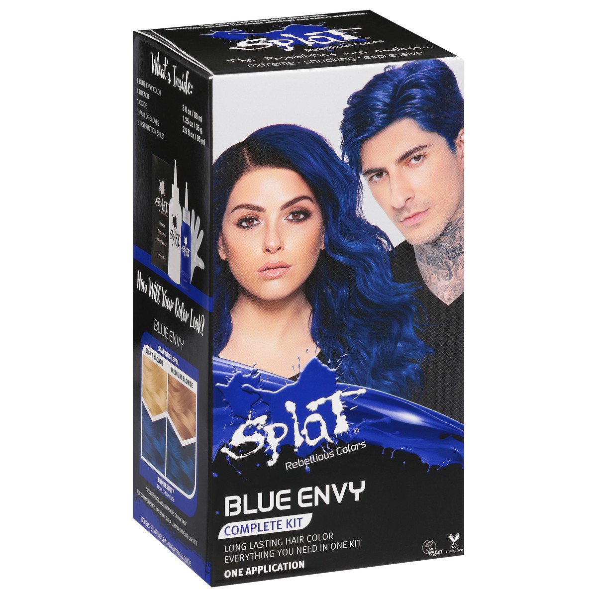 slide 4 of 9, Splat Blue Envy Rebellious Colors Hair Color Kit, 1 ct