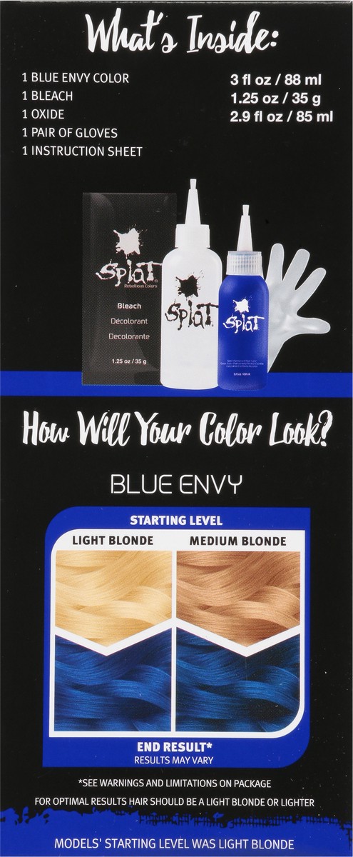 slide 5 of 9, Splat Blue Envy Rebellious Colors Hair Color Kit, 1 ct