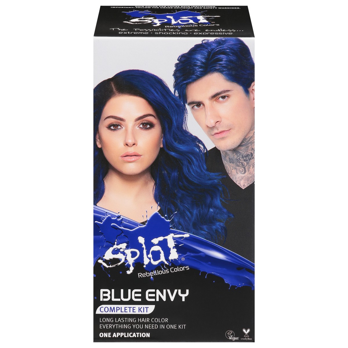 slide 1 of 9, Splat Blue Envy Rebellious Colors Hair Color Kit, 1 ct