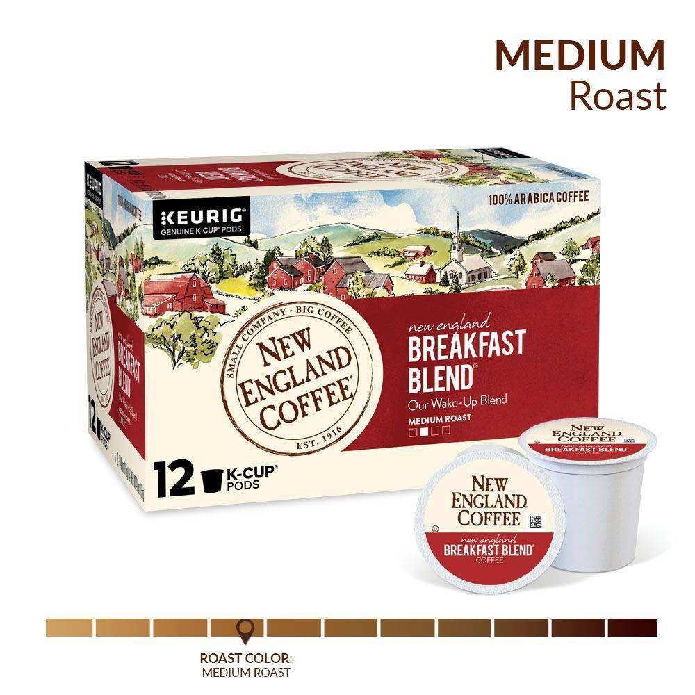 slide 5 of 5, New England Coffee New England Breakfast Blend Medium Roast Coffee Pods - 12ct, 12 ct; 0.4 oz