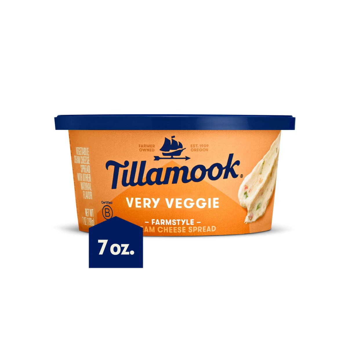 slide 1 of 1, Tillamook Farmstyle Very Veggie Cream Cheese Spread 7 oz, 7 oz