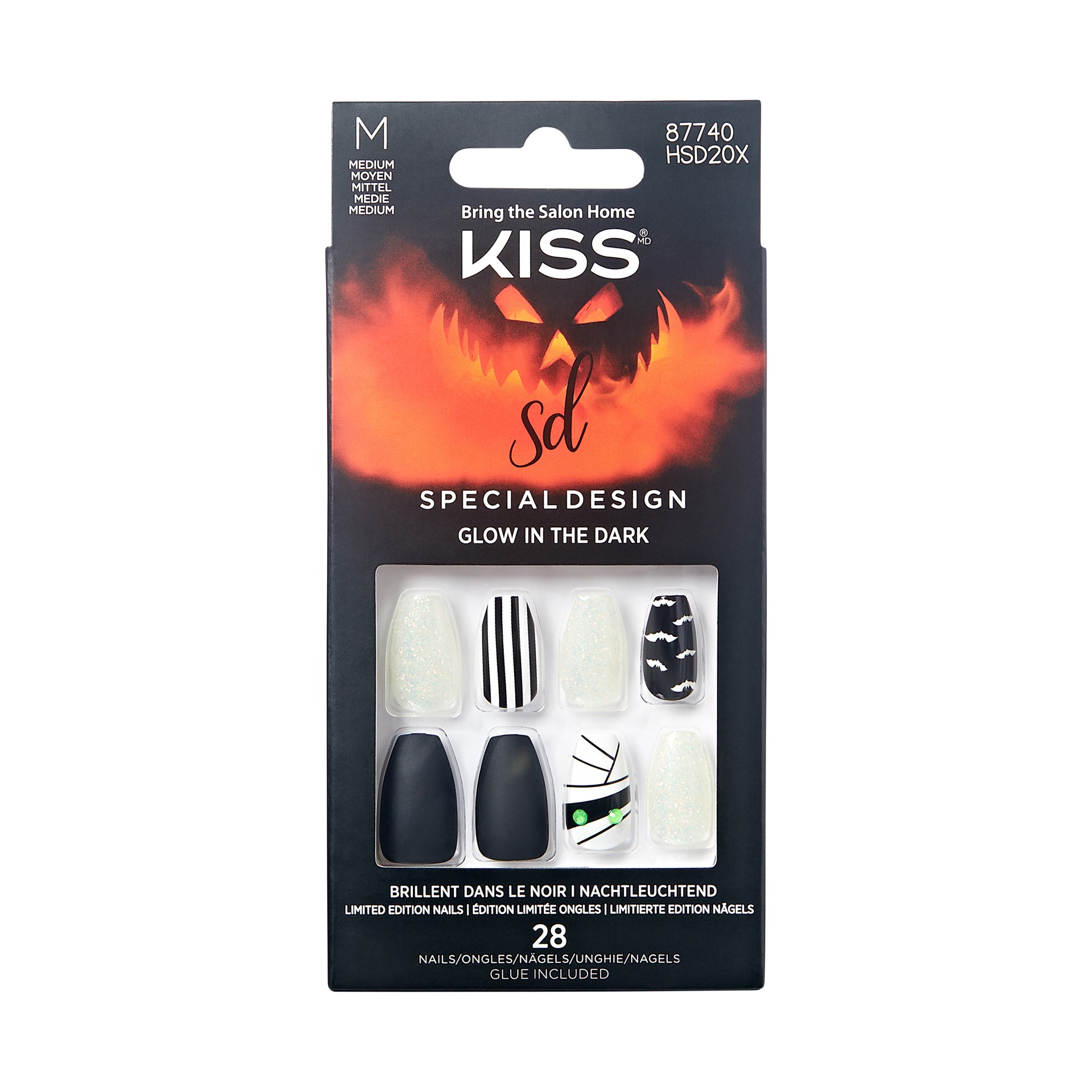 slide 1 of 3, KISS Halloween Special Design Nails, ‘Howling For You', 28 Count, 31 pc