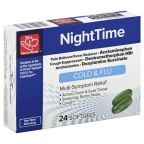 slide 1 of 1, Harris Teeter Nighttime Cold & Flu Softgels, 24 ct