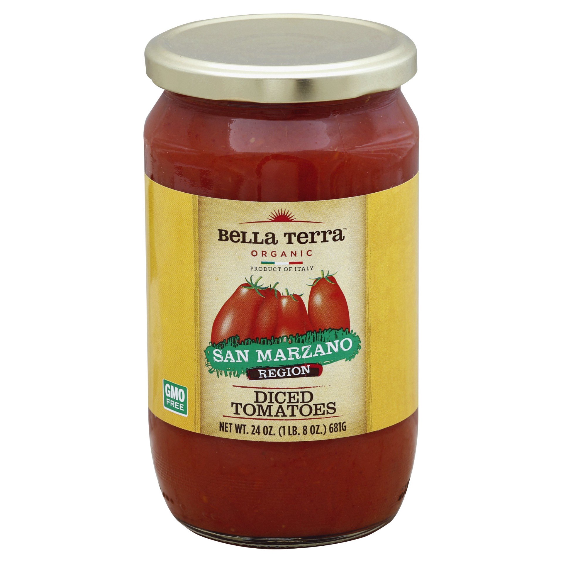 slide 1 of 2, Bella Terra Organic Tomatoes Diced San Marzano Region, 24 oz