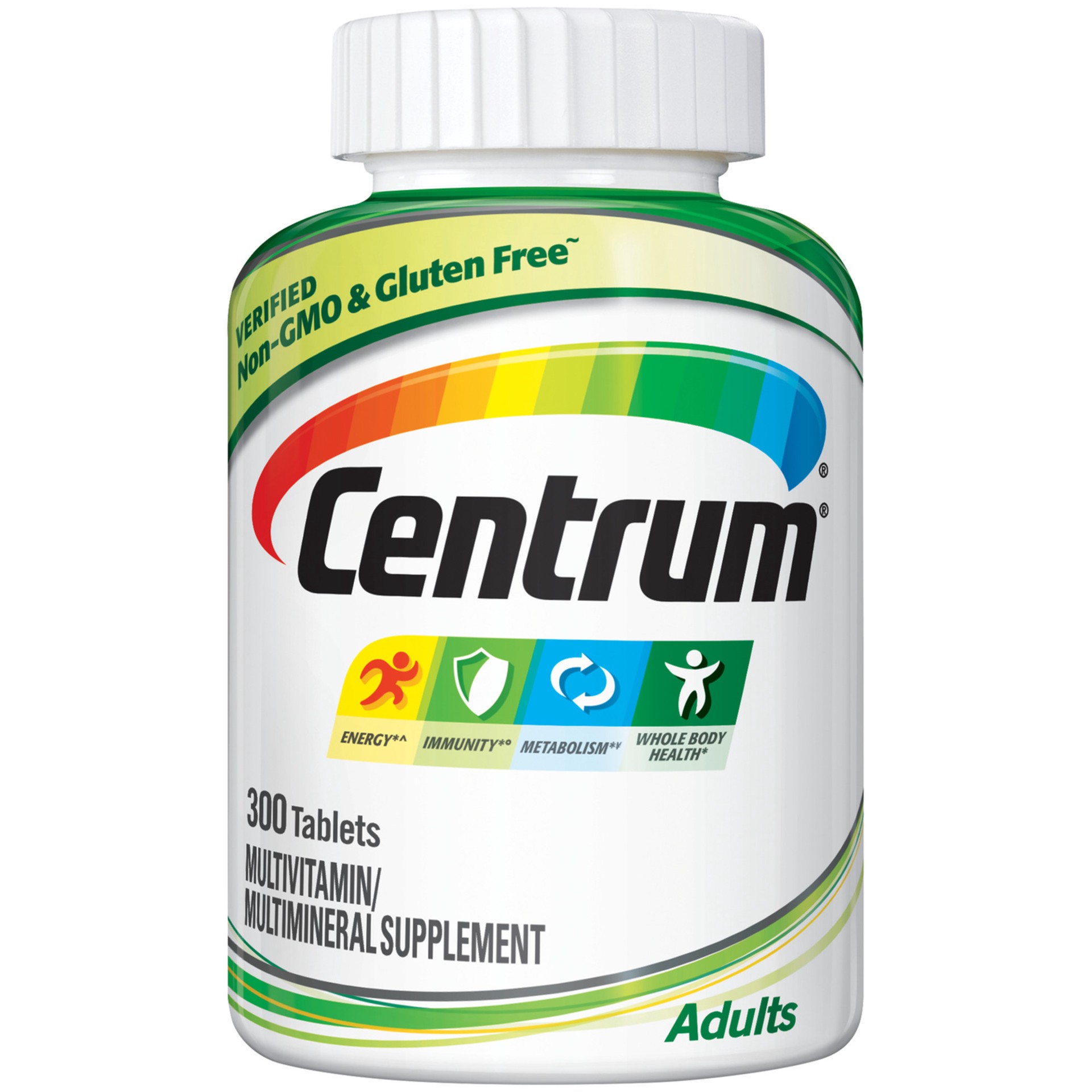 slide 1 of 3, Centrum Adult Multivitamin/Multimineral Supplement with Antioxidants, Zinc, Vitamin D3 and B Vitamins, Gluten Free, Non-GMO Ingredients - 300 Count, 300 ct