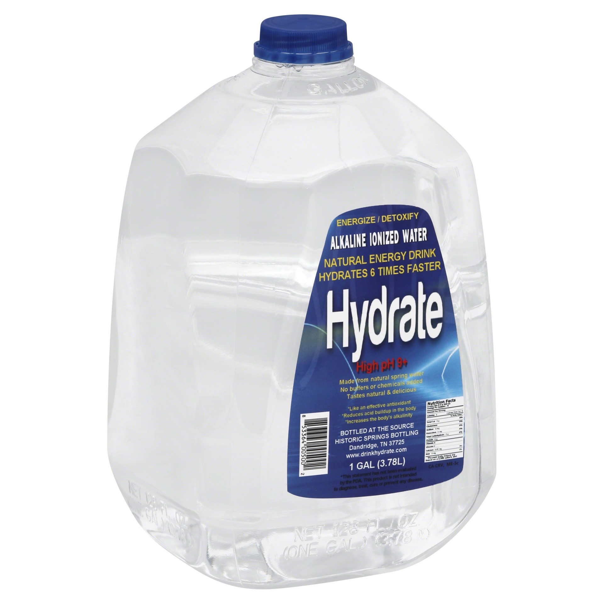 slide 1 of 4, Hydrate Water, Alkaline Ionized, High pH 9+ - 1 gal, 1 gal