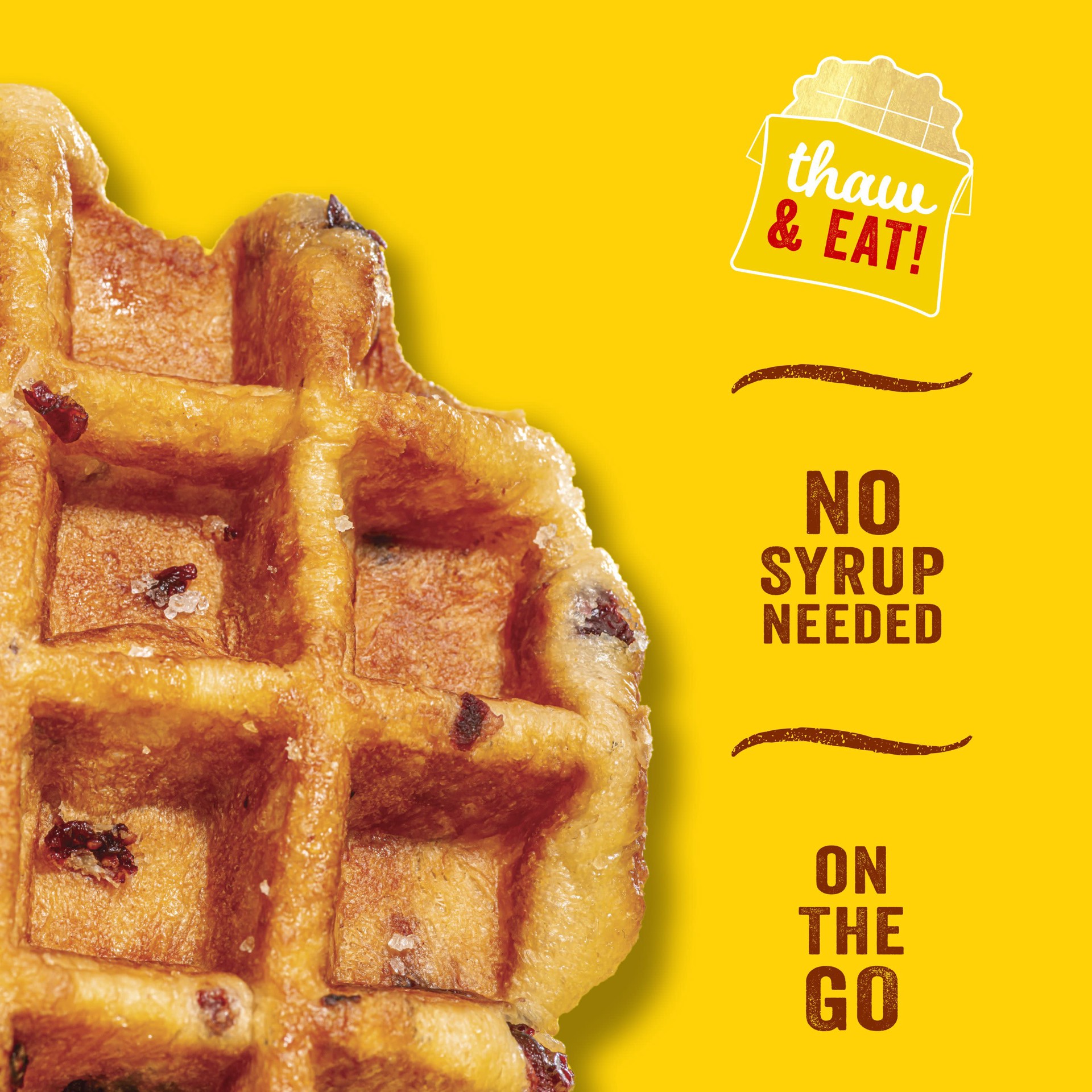 slide 3 of 5, Eggo Frozen Grab & Go Waffles, Frozen Breakfast, Kids Snacks, Strawberry, 7.76oz Box, 4 Waffles, 7.76 oz