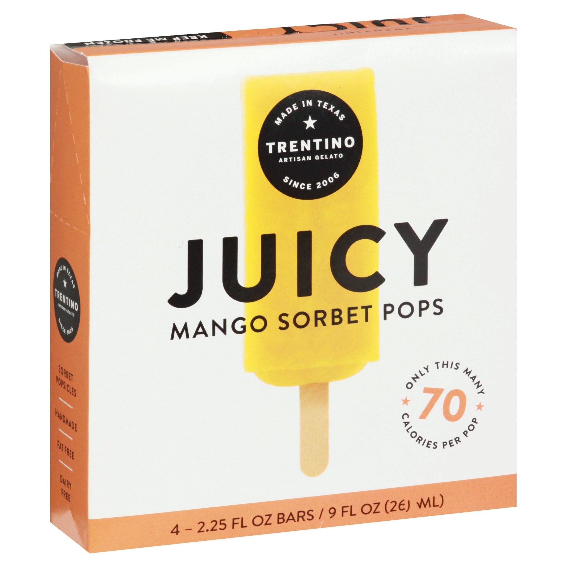 slide 1 of 1, Trentino Mango Gourmet Sorbet Pops, 4 ct