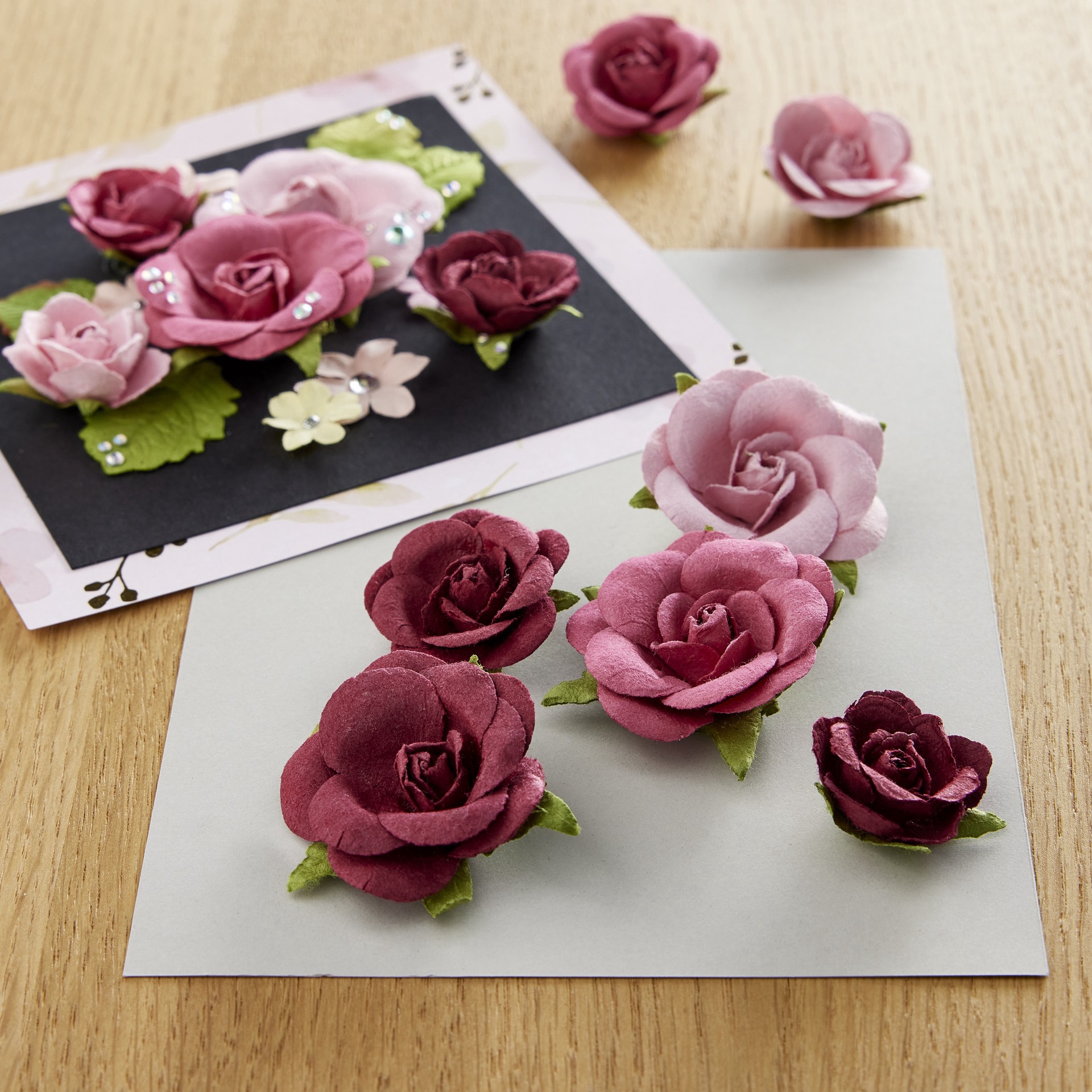 slide 3 of 3, Red Sweetwater Paper Flower Embellishments By Recollections, 2.8 cm - 4.5 cm