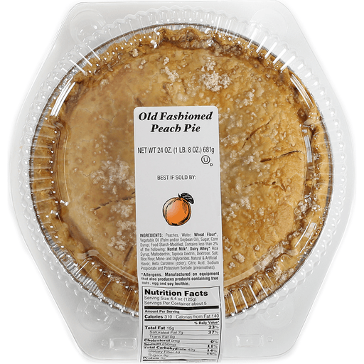 slide 1 of 1, Old Fashioned Foods Old Fashioned 8" Peach Pie, 24 oz