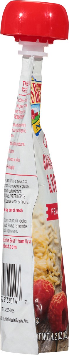 slide 5 of 7, Earth's Best Organic Stage 2 Banana Raspberry & Brown Rice Organic Fruit & Grain Puree 4.2 oz. Pouch, 4.2 oz