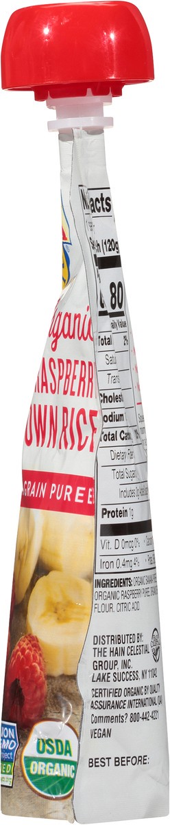 slide 6 of 7, Earth's Best Organic Stage 2 Banana Raspberry & Brown Rice Organic Fruit & Grain Puree 4.2 oz. Pouch, 4.2 oz