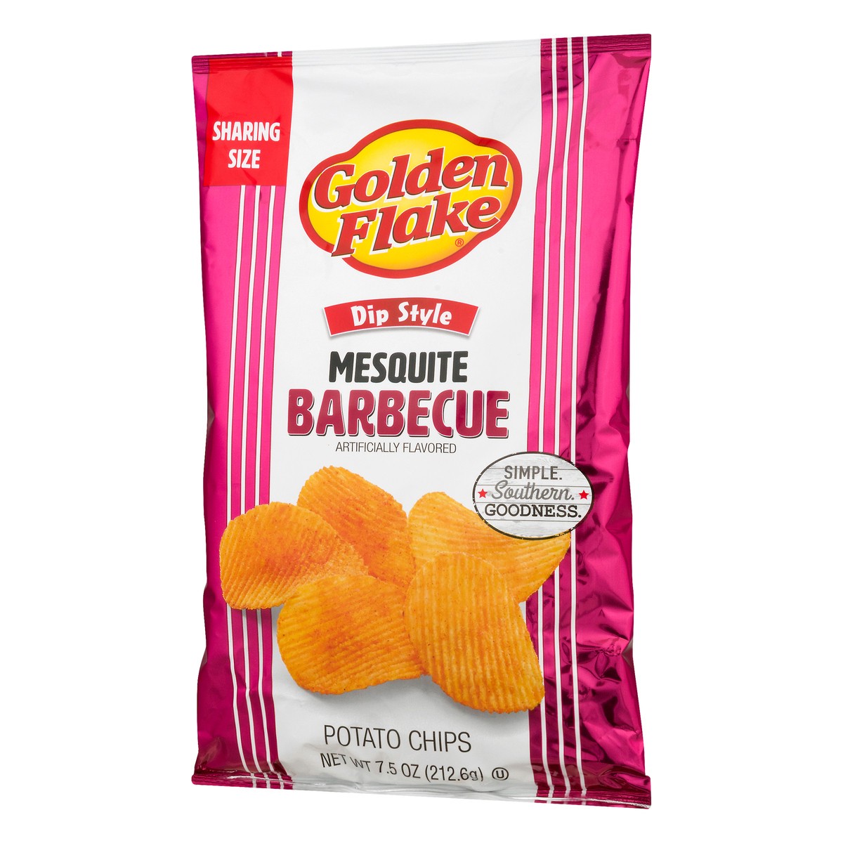 slide 3 of 9, Golden Flake Dip Style Sharing Size Mesquite Barbecue Flavored Potato Chips 7.5 oz, 7.5 oz