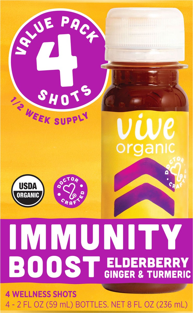 slide 7 of 9, Vive Organic Immunity Boost Elderberry 6ct/2oz-4pk, 8 fl oz