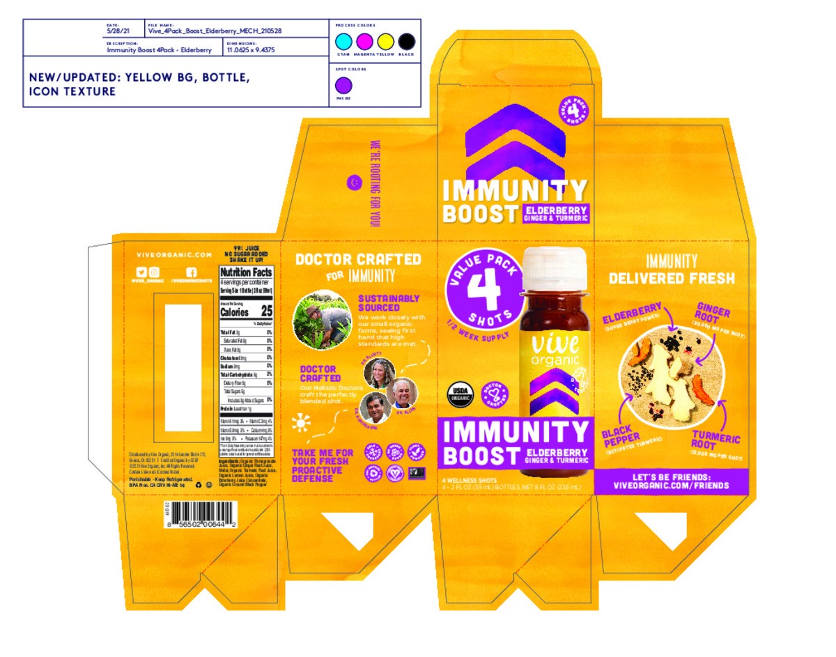 slide 4 of 9, Vive Organic Immunity Boost Elderberry 6ct/2oz-4pk, 8 fl oz