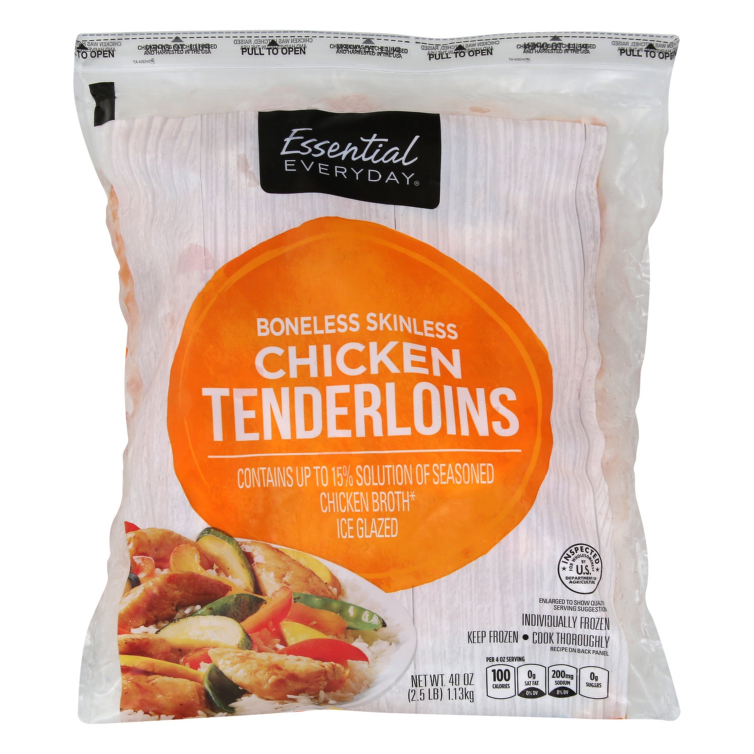 slide 1 of 1, Essential Everyday Ee Chicken Breast Tenderloins, 2.5 lb