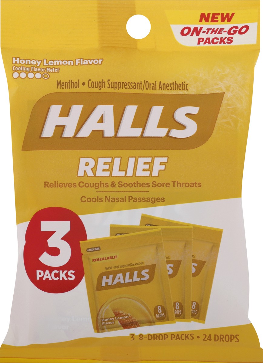 slide 6 of 9, Halls Mentholyptus Cough Drops Honey Lemon - 24 CT, 24 ct