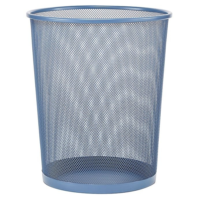 slide 1 of 1, Simply Essential Mesh Metal Wastebasket - True Blue, 6 gal