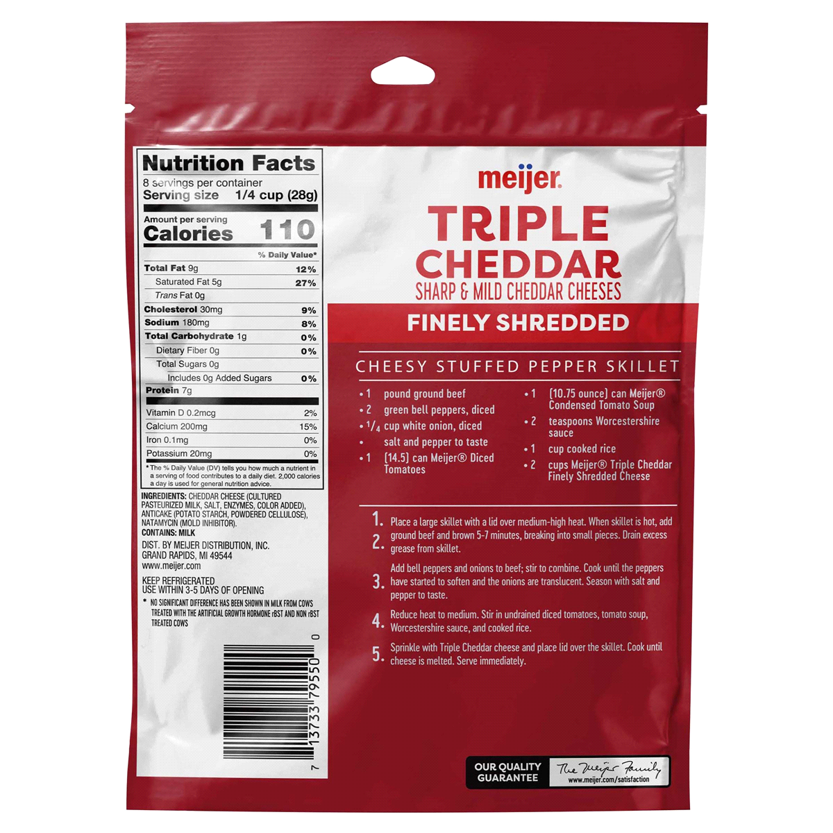 slide 2 of 5, Meijer Triple Cheddar Shredded Cheese Blend, 8 oz