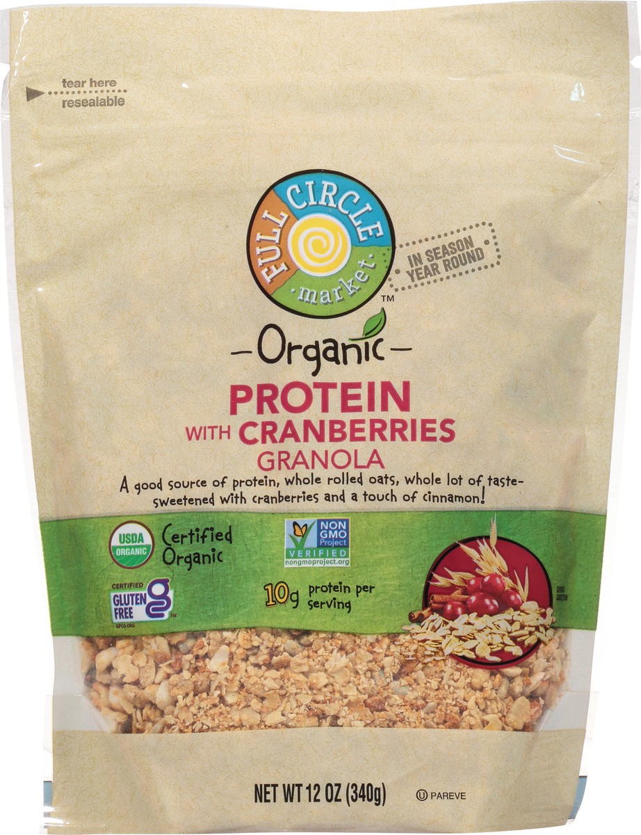 slide 2 of 14, Full Circle Market Organic Protein with Cranberries Granola 12 oz, 12 oz