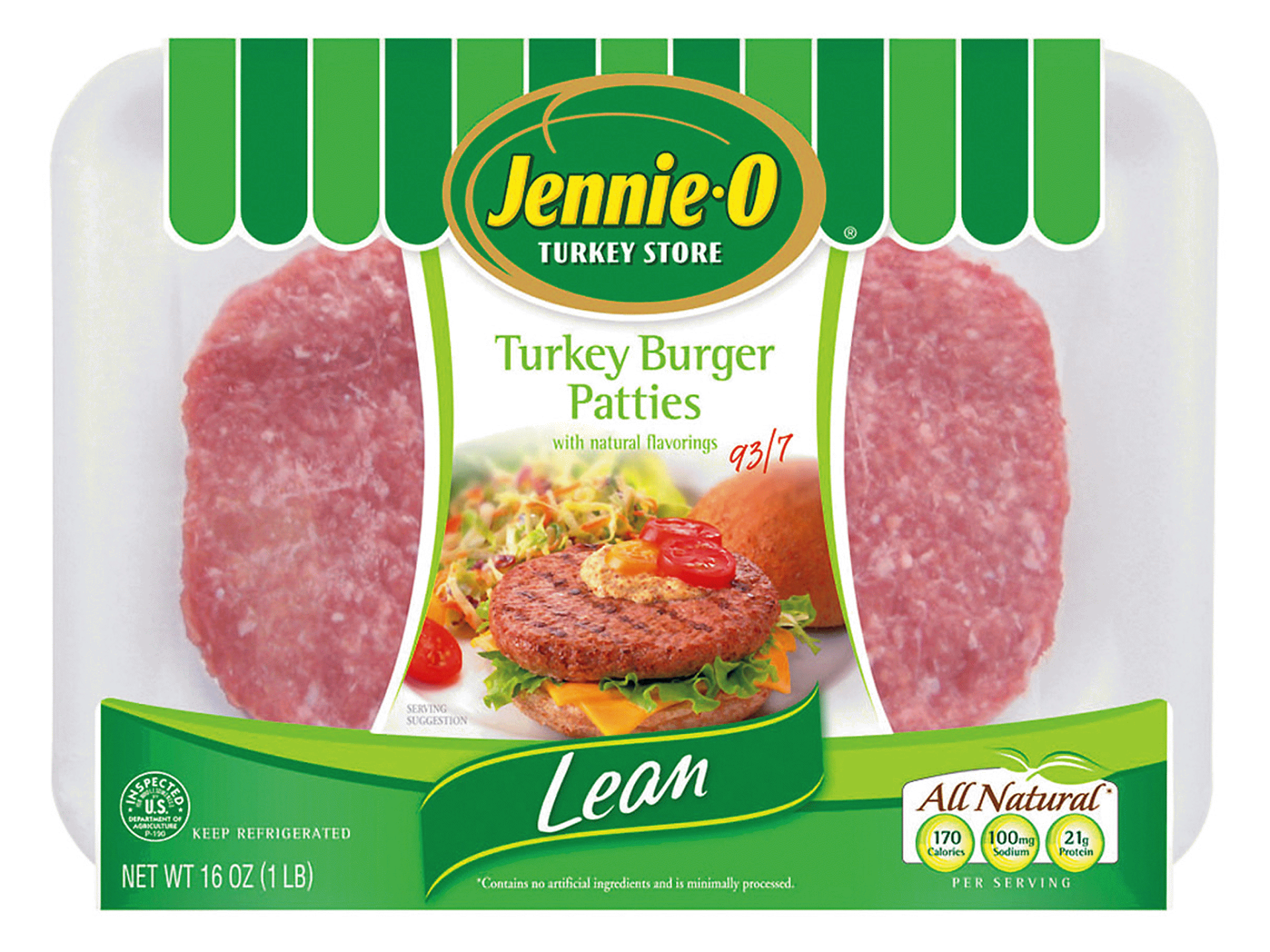 slide 1 of 2, Jennie-O 93% Lean Turkey Patties, 16 oz