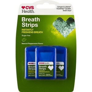 slide 1 of 1, CVS Health Sugar Free Breath Strips, Peppermint, 3 Ct, 1 ct