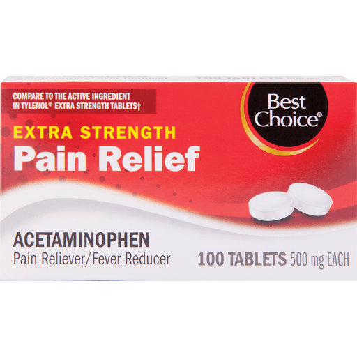 slide 1 of 1, Best Choice Extra Strength Pain Relief Tablets, 100 ct