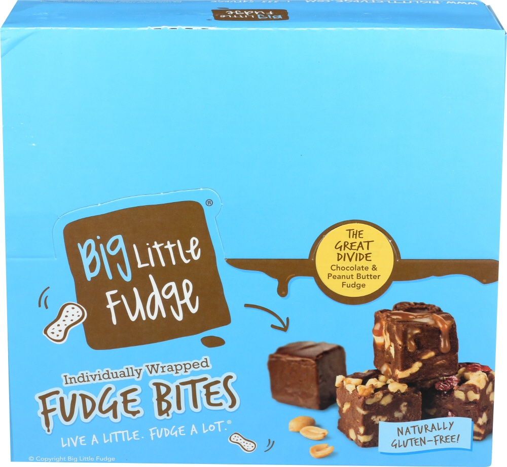 slide 1 of 1, Big Little Fudge Cocolate & Peanut Butter Fudge Individually Wrapped Fudge Bites, 1 ct