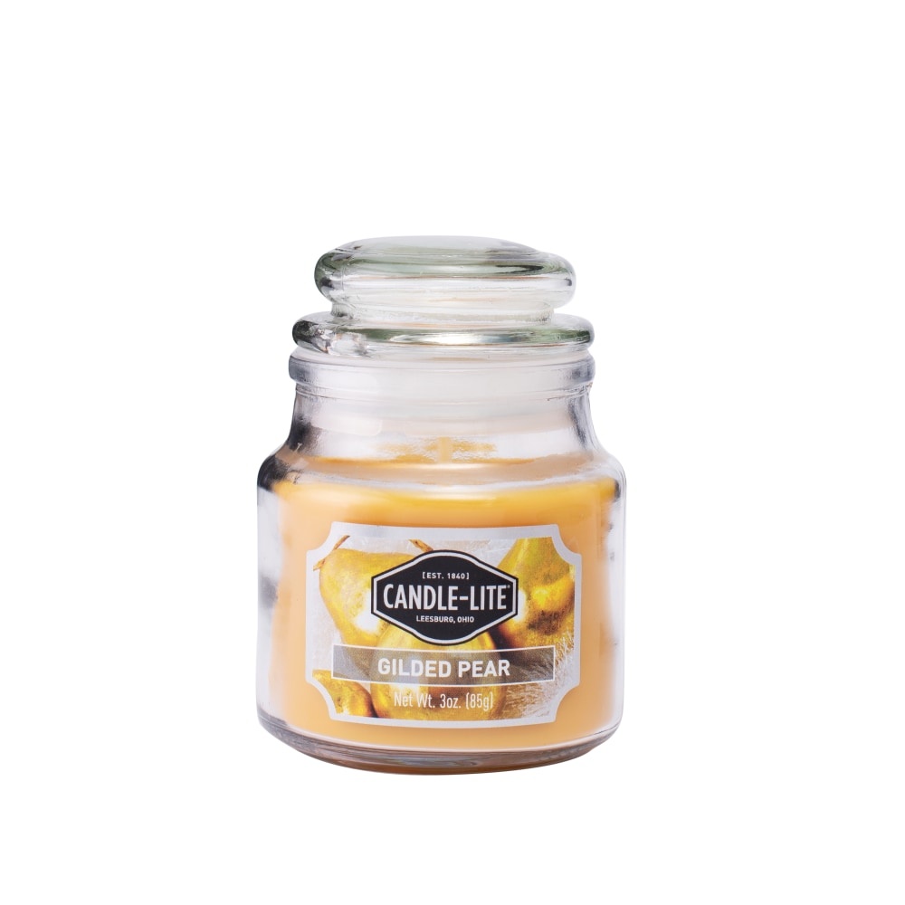 slide 1 of 1, Candle-Lite Gilded Pear Candle, 3 oz