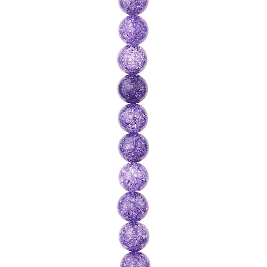 slide 1 of 3, Purple Crackled Quartzite Round Beads, 8mm By Bead Landing, 8mm