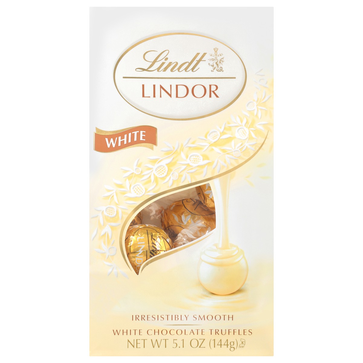 slide 1 of 5, Lindt LINDOR White Chocolate Candy Truffles, Chocolates with Smooth, Melting Truffle Center, 5.1 oz. Bag, 5.1 oz